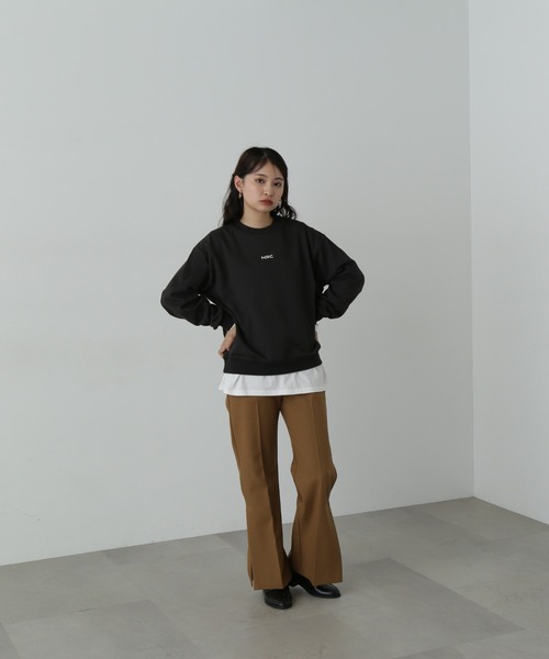 N.（N. Natural Beauty Basic）（エヌエヌナチュラルビューティーベーシック）の「◆フロント刺繍スウェット（スウェット・レディース・イエロー/オフホワイト/チャコールグレー・MEDIUM）」の21枚目の写真