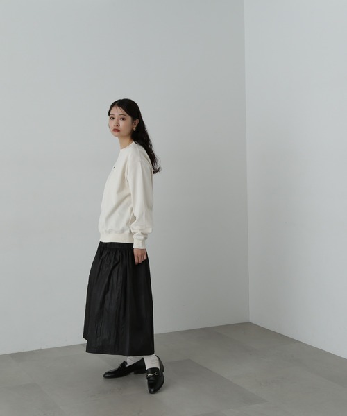 N.（N. Natural Beauty Basic）（エヌエヌナチュラルビューティーベーシック）の「◆フロント刺繍スウェット（スウェット・レディース・イエロー/オフホワイト/チャコールグレー・MEDIUM）」の8枚目の写真