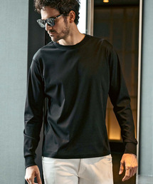 1PIU1UGUALE3 RELAX(ウノピゥウノウグァーレトレ リラックス)シルク混 ダブルシルケット ベーシックロングTシャツ