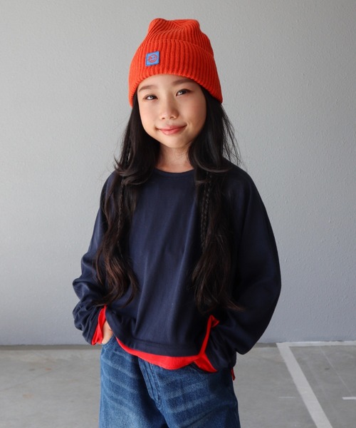CIAOPANIC TYPY(チャオパニックティピー)の「■【KIDS】シアーレイヤードTEE(Tシャツ/カットソー・キッズ・ネイビー/ブラウン/オフホワイト・XX-LARGE/X-LARGE/LARGE/MEDIUM/SMALL)」の3枚目の写真