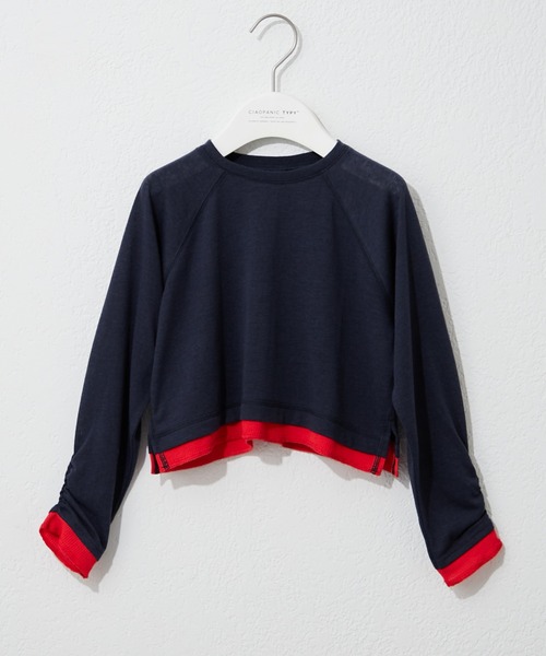 CIAOPANIC TYPY(チャオパニックティピー)の「■【KIDS】シアーレイヤードTEE(Tシャツ/カットソー・キッズ・ネイビー/ブラウン/オフホワイト・XX-LARGE/X-LARGE/LARGE/MEDIUM/SMALL)」の13枚目の写真
