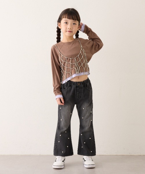 CIAOPANIC TYPY(チャオパニックティピー)の「■【KIDS】シアーレイヤードTEE(Tシャツ/カットソー・キッズ・ネイビー/ブラウン/オフホワイト・XX-LARGE/X-LARGE/LARGE/MEDIUM/SMALL)」の7枚目の写真