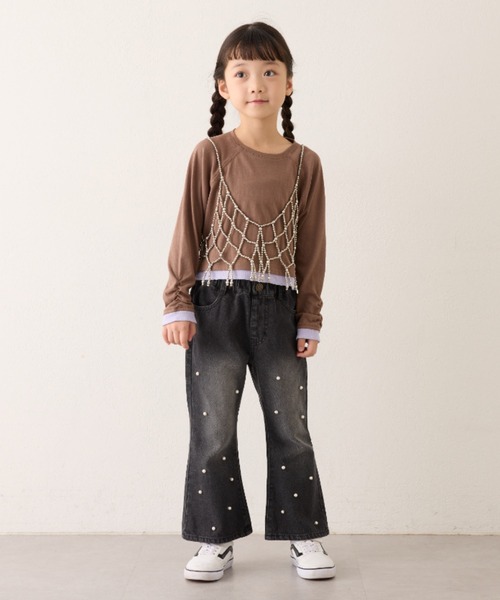 CIAOPANIC TYPY(チャオパニックティピー)の「■【KIDS】シアーレイヤードTEE(Tシャツ/カットソー・キッズ・ネイビー/ブラウン/オフホワイト・XX-LARGE/X-LARGE/LARGE/MEDIUM/SMALL)」の8枚目の写真