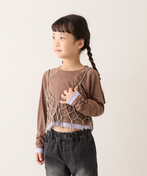 CIAOPANIC TYPY(チャオパニックティピー)の「■【KIDS】シアーレイヤードTEE(Tシャツ/カットソー・キッズ・ネイビー/ブラウン/オフホワイト・XX-LARGE/X-LARGE/LARGE/MEDIUM/SMALL)」の6枚目の写真