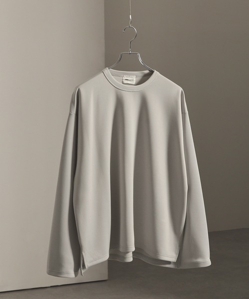 EMMA CLOTHES(エマクローズ)の「スムースダンボール オーバーサイズ サイドスリットカットソー(Tシャツ/カットソー・メンズ・ダークネイビー/ブラック/オフホワイト/チャコール/ライトグレー・S/L/M)」の8枚目の写真