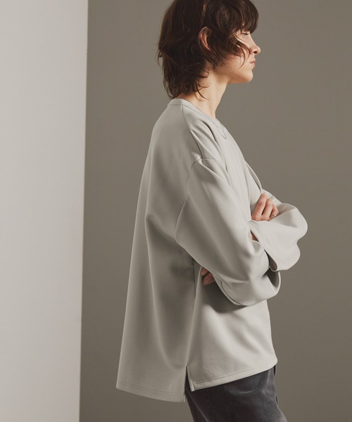EMMA CLOTHES(エマクローズ)の「スムースダンボール オーバーサイズ サイドスリットカットソー(Tシャツ/カットソー・メンズ・ダークネイビー/ブラック/オフホワイト/チャコール/ライトグレー・S/L/M)」の17枚目の写真