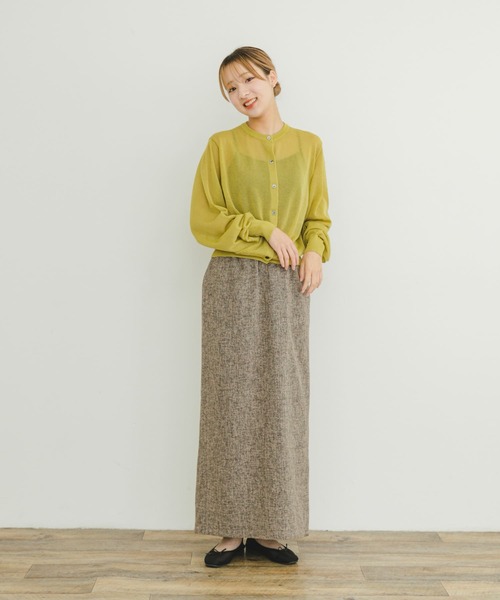 ITEMS URBANRESEARCH（アイテムズ アーバンリサーチ）の「シアークルーネックニットカーディガン（カーディガン/ボレロ・レディース・ブラウン/ホワイト系その他/グリーン系その他・FREE）」の8枚目の写真