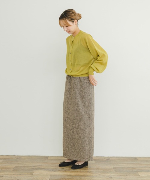 ITEMS URBANRESEARCH（アイテムズ アーバンリサーチ）の「シアークルーネックニットカーディガン（カーディガン/ボレロ・レディース・ブラウン/ホワイト系その他/グリーン系その他・FREE）」の9枚目の写真