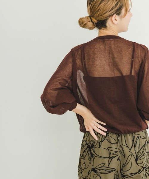 ITEMS URBANRESEARCH（アイテムズ アーバンリサーチ）の「シアークルーネックニットカーディガン（カーディガン/ボレロ・レディース・ブラウン/ホワイト系その他/グリーン系その他・FREE）」の11枚目の写真