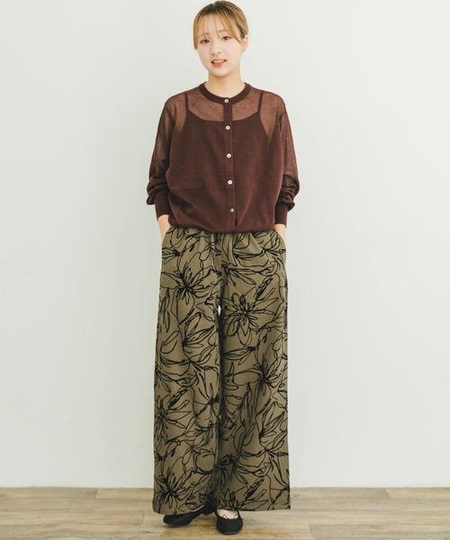 ITEMS URBANRESEARCH（アイテムズ アーバンリサーチ）の「シアークルーネックニットカーディガン（カーディガン/ボレロ・レディース・ブラウン/ホワイト系その他/グリーン系その他・FREE）」の12枚目の写真