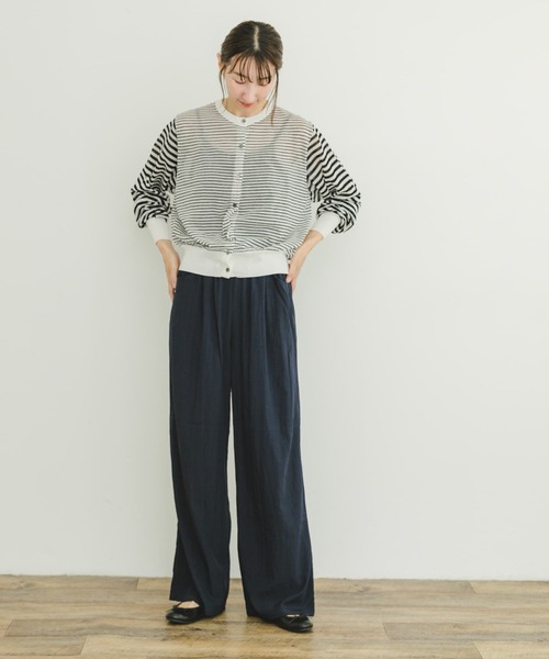 ITEMS URBANRESEARCH（アイテムズ アーバンリサーチ）の「シアークルーネックニットカーディガン（カーディガン/ボレロ・レディース・ブラウン/ホワイト系その他/グリーン系その他・FREE）」の19枚目の写真