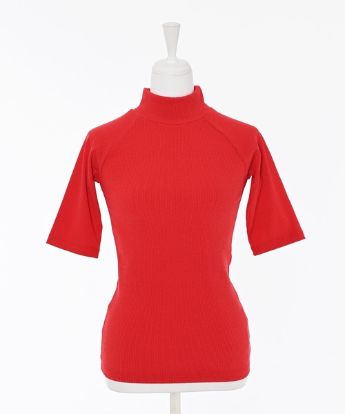 Narcissus（ナルシス）の「ハイネックシンプルトップス　半袖（Tシャツ/カットソー・レディース・ピンク/ブラック/レッド・FREE）」の12枚目の写真