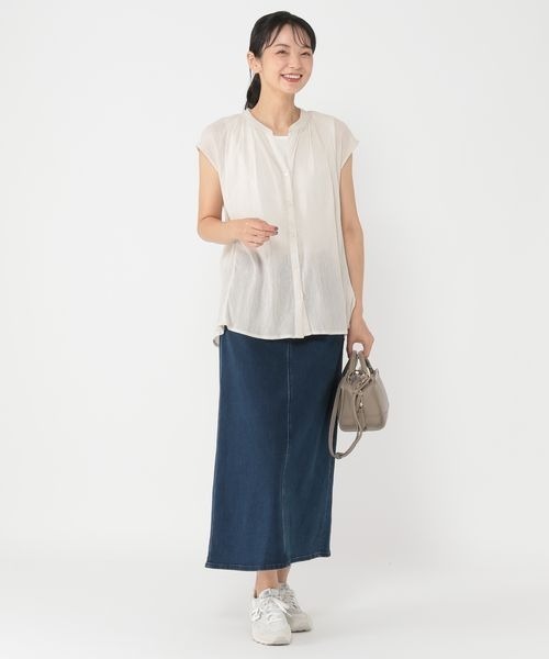 studio CLIP(スタディオクリップ)の「《ウタオ》スッキリストレッチデニムスカート(デニムスカート・レディース・インディゴブルー/ブルー・MEDIUM/LARGE)」の7枚目の写真