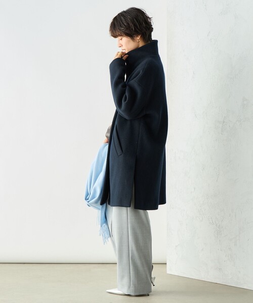 NOLLEY’S Sophi（ノーリーズソフィ）の「ショートビーバースタンドコート 24AW（その他アウター・レディース・ネイビー/グレイッシュベージュ・38/36）」の21枚目の写真