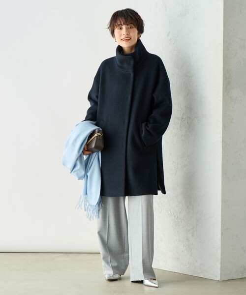 NOLLEY’S Sophi（ノーリーズソフィ）の「ショートビーバースタンドコート 24AW（その他アウター・レディース・ネイビー/グレイッシュベージュ・38/36）」の17枚目の写真