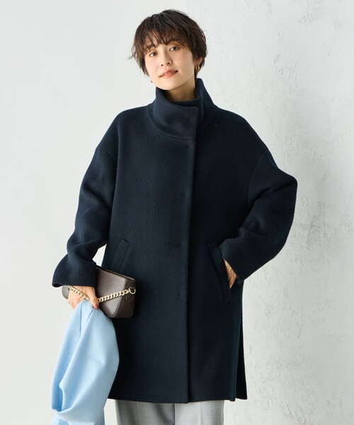 NOLLEY’S Sophi（ノーリーズソフィ）の「ショートビーバースタンドコート 24AW（その他アウター・レディース・ネイビー/グレイッシュベージュ・38/36）」の15枚目の写真