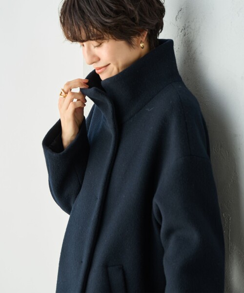 NOLLEY’S Sophi（ノーリーズソフィ）の「ショートビーバースタンドコート 24AW（その他アウター・レディース・ネイビー/グレイッシュベージュ・38/36）」の11枚目の写真