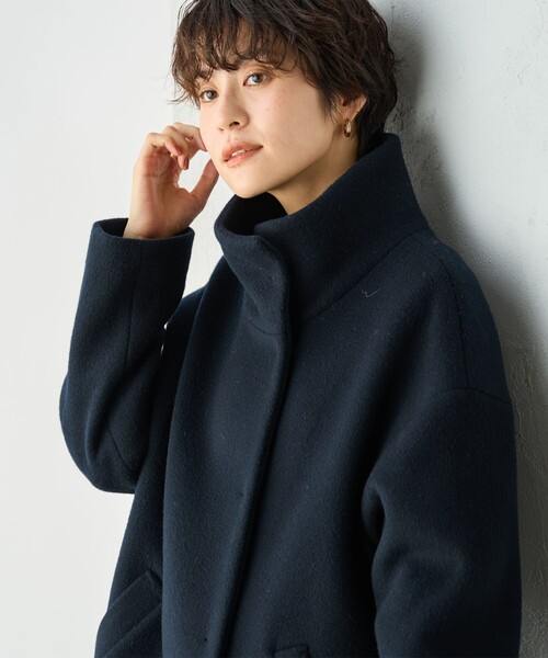 NOLLEY’S Sophi（ノーリーズソフィ）の「ショートビーバースタンドコート 24AW（その他アウター・レディース・ネイビー/グレイッシュベージュ・38/36）」の10枚目の写真
