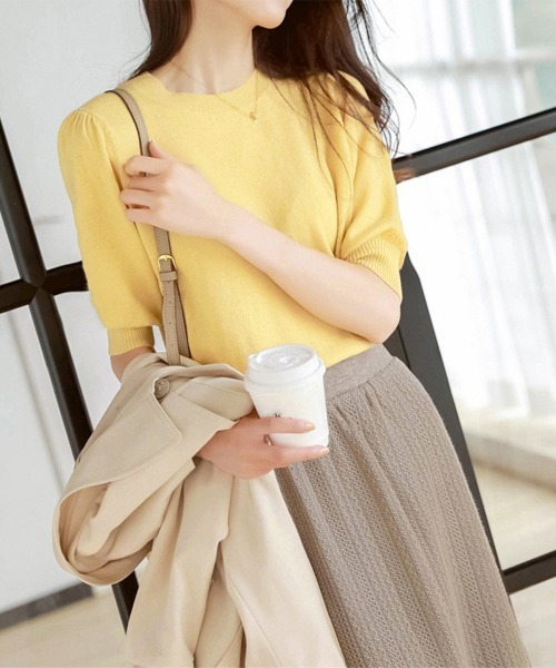 Miniministore(ミニミニストア)の「サマーニット パフスリーブ プルオーバー(ニット/セーター・レディース・イエロー/コーラルピンク/ライトブルー・FREE)」の10枚目の写真