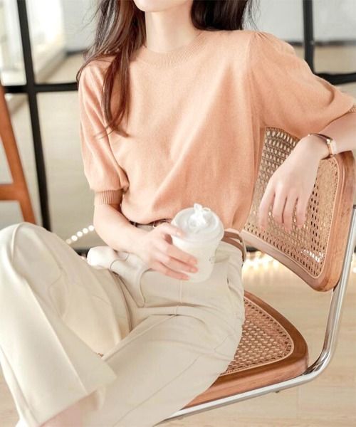Miniministore(ミニミニストア)の「サマーニット パフスリーブ プルオーバー(ニット/セーター・レディース・イエロー/コーラルピンク/ライトブルー・FREE)」の15枚目の写真