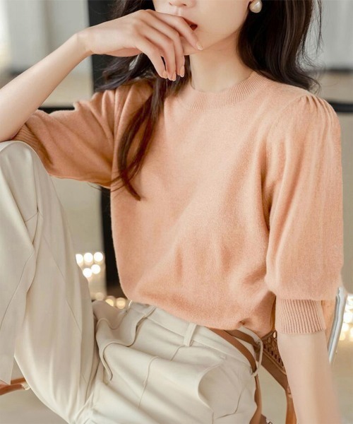 Miniministore(ミニミニストア)の「サマーニット パフスリーブ プルオーバー(ニット/セーター・レディース・イエロー/コーラルピンク/ライトブルー・FREE)」の18枚目の写真
