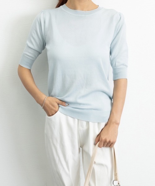Miniministore(ミニミニストア)の「サマーニット パフスリーブ プルオーバー(ニット/セーター・レディース・イエロー/コーラルピンク/ライトブルー・FREE)」の19枚目の写真