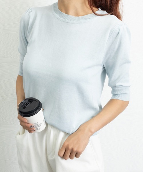 Miniministore(ミニミニストア)の「サマーニット パフスリーブ プルオーバー(ニット/セーター・レディース・イエロー/コーラルピンク/ライトブルー・FREE)」の20枚目の写真