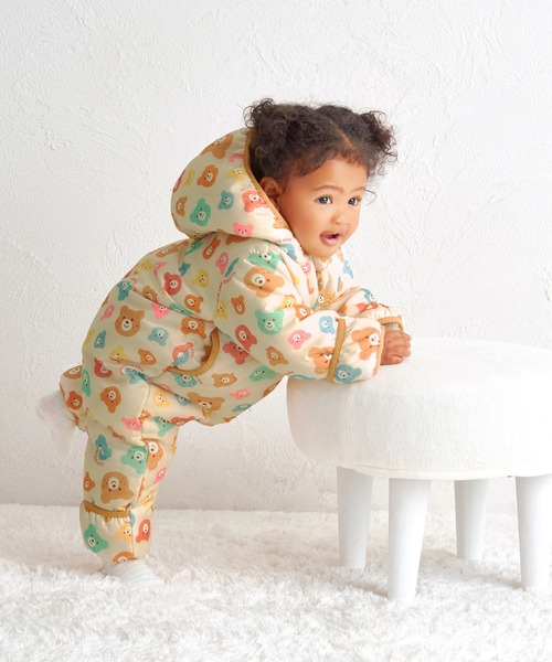 カラフルビーンズ 総柄中綿ジャンプスーツ（カバーオール）｜HOT