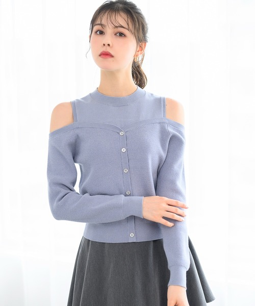 セール】肩開きレイヤード風ニット/MM448316（ニット/セーター