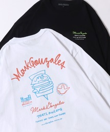 2026AW新柄追加 MARK GONZALES ARTWORK COLLECTION/マークゴンザレス 別注 ワンポイント刺繍 バックプリント 袖プリント オーバーサイズ 長袖Tシャツ ロンT レディース メンズ