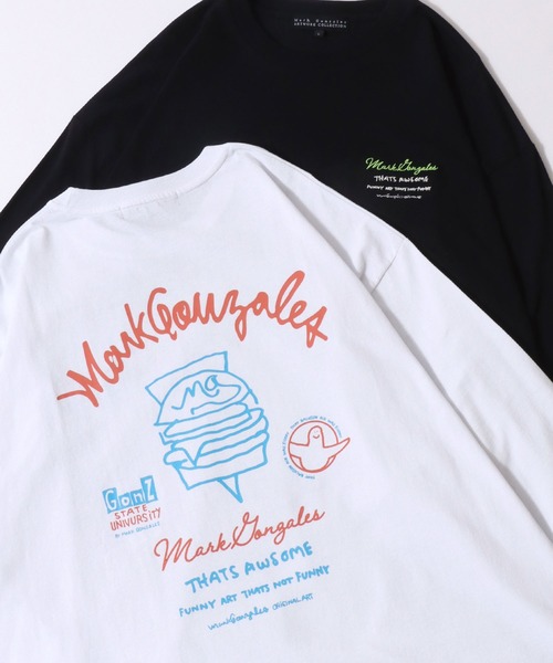 Mark Gonzales(マーク・ゴンザレス)の「2026AW新柄追加 MARK GONZALES ARTWORK COLLECTION/マークゴンザレス 別注 ワンポイント刺繍 バックプリント 袖プリント オーバーサイズ 長袖Tシャツ ロンT レディース メンズ(Tシャツ/カットソー・メンズ・ブラック系その他2/ブラック/ホワイト系その他2/ブラック系その他/ホワイト系その他/ホワイト/ホワイト系その他5/ホワイト系その他4/ブラック系その他3/ブラック系その他5/ホワイト系その他3/ブラック系その他4/ブラック系その他6/ホワイト系その他7/ホワイト系その他6/ブラック系その他7/ブラック系/ブラック系2/ブラック系1/ホワイト系/ホワイト系1/ホワイト系2・M/L/XL)」の9枚目の写真