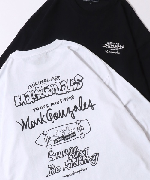 Mark Gonzales(マーク・ゴンザレス)の「2026AW新柄追加 MARK GONZALES ARTWORK COLLECTION/マークゴンザレス 別注 ワンポイント刺繍 バックプリント 袖プリント オーバーサイズ 長袖Tシャツ ロンT レディース メンズ(Tシャツ/カットソー・メンズ・ブラック系その他2/ブラック/ホワイト系その他2/ブラック系その他/ホワイト系その他/ホワイト/ホワイト系その他5/ホワイト系その他4/ブラック系その他3/ブラック系その他5/ホワイト系その他3/ブラック系その他4/ブラック系その他6/ホワイト系その他7/ホワイト系その他6/ブラック系その他7/ブラック系/ブラック系2/ブラック系1/ホワイト系/ホワイト系1/ホワイト系2・M/L/XL)」の10枚目の写真