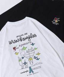 2026AW新柄追加 MARK GONZALES ARTWORK COLLECTION/マークゴンザレス 別注 ワンポイント刺繍 バックプリント 袖プリント オーバーサイズ 長袖Tシャツ ロンT レディース メンズ