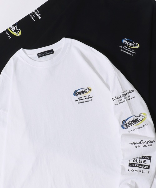 Mark Gonzales(マーク・ゴンザレス)の「MARK GONZALES ARTWORK COLLECTION/マークゴンザレス 別注 ワンポイント刺繍 バックプリント 袖プリント オーバーサイズ 長袖Tシャツ ロンT レディース メンズ(Tシャツ/カットソー・メンズ・ブラック系その他2/ブラック/ホワイト系その他2/ブラック系その他/ホワイト系その他/ホワイト/ホワイト系その他5/ホワイト系その他4/ブラック系その他3/ブラック系その他5/ホワイト系その他3/ブラック系その他4/ブラック系その他6/ホワイト系その他7/ホワイト系その他6/ブラック系その他7・M/L/XL)」の7枚目の写真