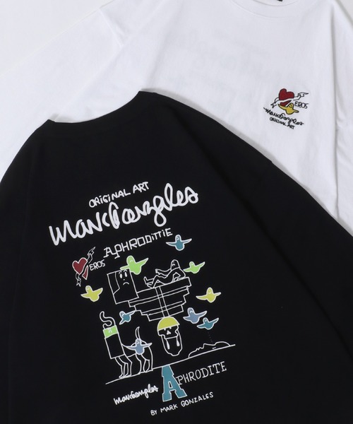 Mark Gonzales(マーク・ゴンザレス)の「MARK GONZALES ARTWORK COLLECTION/マークゴンザレス 別注 ワンポイント刺繍 バックプリント 袖プリント オーバーサイズ 長袖Tシャツ ロンT レディース メンズ(Tシャツ/カットソー・メンズ・ブラック系その他2/ブラック/ホワイト系その他2/ブラック系その他/ホワイト系その他/ホワイト/ホワイト系その他5/ホワイト系その他4/ブラック系その他3/ブラック系その他5/ホワイト系その他3/ブラック系その他4/ブラック系その他6/ホワイト系その他7/ホワイト系その他6/ブラック系その他7・M/L/XL)」の13枚目の写真