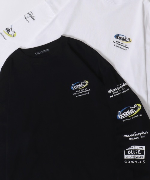 Mark Gonzales(マーク・ゴンザレス)の「MARK GONZALES ARTWORK COLLECTION/マークゴンザレス 別注 ワンポイント刺繍 バックプリント 袖プリント オーバーサイズ 長袖Tシャツ ロンT レディース メンズ(Tシャツ/カットソー・メンズ・ブラック系その他2/ブラック/ホワイト系その他2/ブラック系その他/ホワイト系その他/ホワイト/ホワイト系その他5/ホワイト系その他4/ブラック系その他3/ブラック系その他5/ホワイト系その他3/ブラック系その他4/ブラック系その他6/ホワイト系その他7/ホワイト系その他6/ブラック系その他7・M/L/XL)」の15枚目の写真