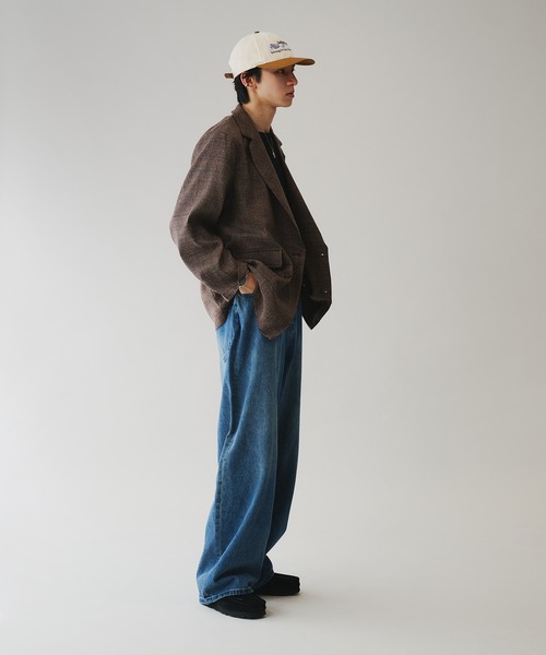 Adoon plain（アドーンプレーン）の「ダブルブレストタックチェックジャケット（テーラードジャケット・メンズ・グレー系/ブラウン系・MEDIUM/LARGE）」の13枚目の写真