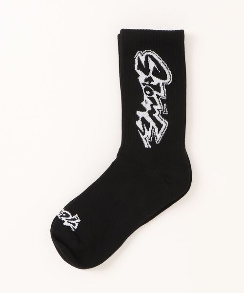 SPINNS(スピンズ)の「SHOCKグラフィック コットンソックス(ソックス/靴下・メンズ・ブラック/ホワイト/ブルー・ONESIZE)」の1枚目の写真