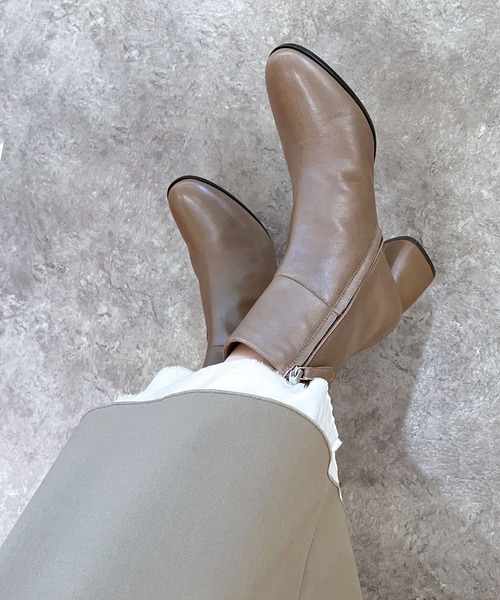 【セール】《APOM》シープスキンサイドジップアンクルブーツ（ブーツ）｜enchanted（エンチャンテッド）