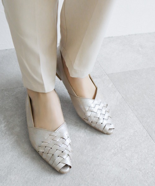 chocolates（チョコラテス）の「オープントゥ メッシュ編み込みパンプス【日本製】（パンプス・レディース・ゴールド/ブラック/ホワイト・22.5cm/22cm/23.5cm/23cm/25cm/24.5cm/24cm）」の10枚目の写真