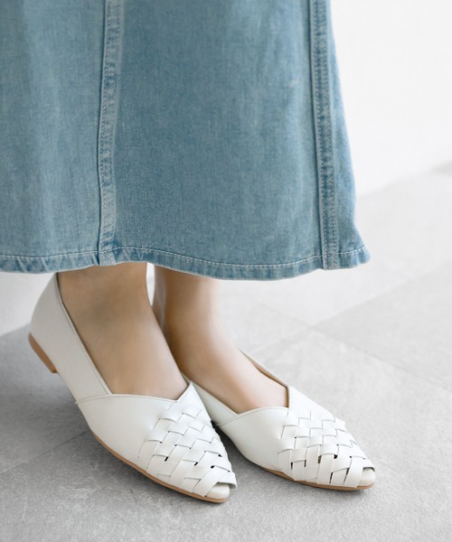 chocolates（チョコラテス）の「オープントゥ メッシュ編み込みパンプス【日本製】（パンプス・レディース・ゴールド/ブラック/ホワイト・22.5cm/22cm/23.5cm/23cm/25cm/24.5cm/24cm）」の17枚目の写真