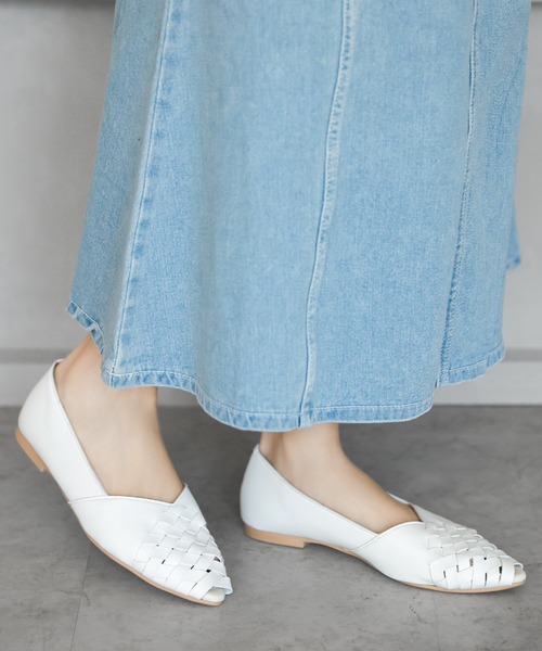 chocolates（チョコラテス）の「オープントゥ メッシュ編み込みパンプス【日本製】（パンプス・レディース・ゴールド/ブラック/ホワイト・22.5cm/22cm/23.5cm/23cm/25cm/24.5cm/24cm）」の18枚目の写真