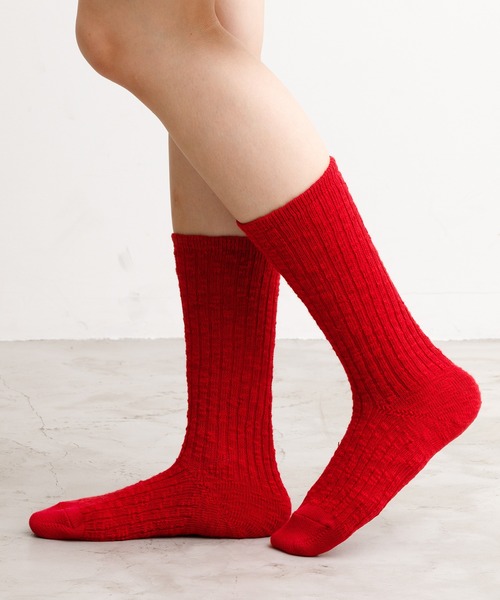 rasox（ラソックス）の「rasox（ラソックス）／　ビッグスラブコットン・クルー（ソックス/靴下・レディース・ダークネイビー/レッド/ダークブラック/チャコールグレー・LARGE/MEDIUM/SMALL）」の14枚目の写真