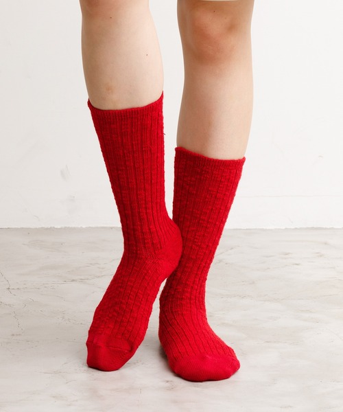 rasox（ラソックス）の「rasox（ラソックス）／　ビッグスラブコットン・クルー（ソックス/靴下・レディース・ダークネイビー/レッド/ダークブラック/チャコールグレー・LARGE/MEDIUM/SMALL）」の13枚目の写真