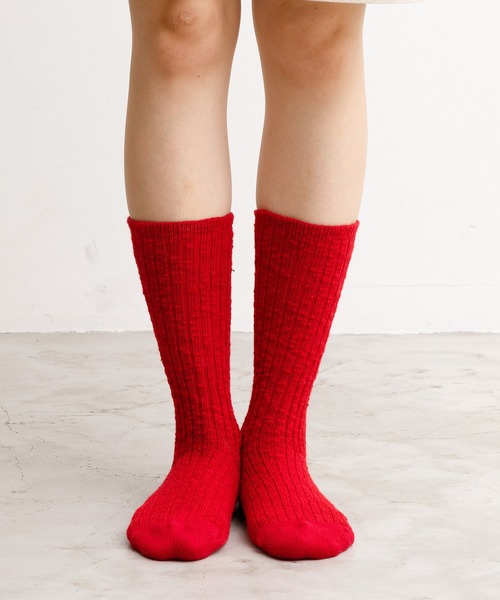 rasox（ラソックス）の「rasox（ラソックス）／　ビッグスラブコットン・クルー（ソックス/靴下・レディース・ダークネイビー/レッド/ダークブラック/チャコールグレー・LARGE/MEDIUM/SMALL）」の12枚目の写真