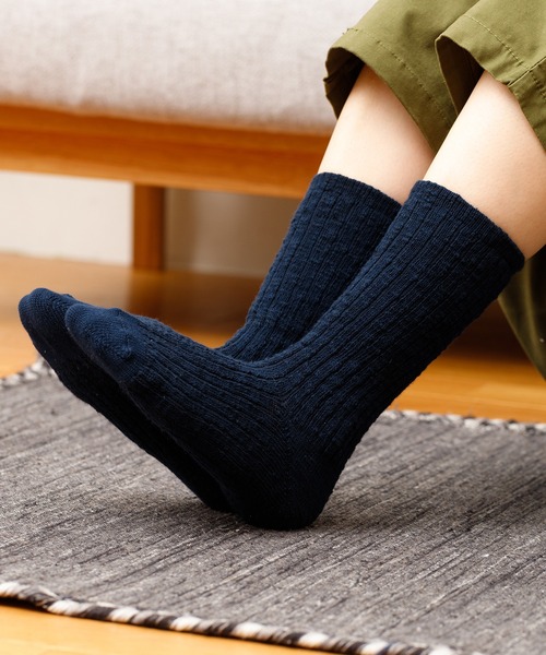 rasox（ラソックス）の「rasox（ラソックス）／　ビッグスラブコットン・クルー（ソックス/靴下・レディース・ダークネイビー/レッド/ダークブラック/チャコールグレー・LARGE/MEDIUM/SMALL）」の10枚目の写真