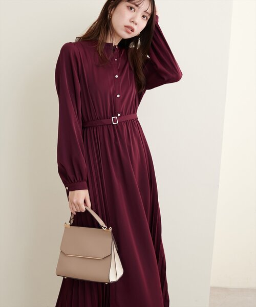 natural couture(ナチュラルクチュール)の「サイドプリーツデザインワンピース(ワンピース・レディース・その他1/その他2/その他3/ボルドー/グレイッシュベージュ・FREE)」の13枚目の写真