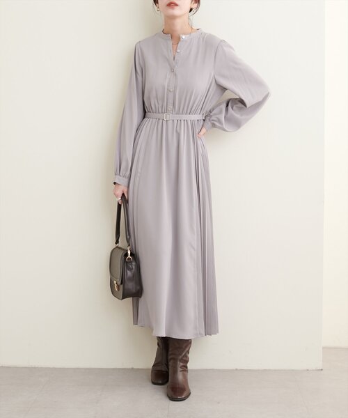 natural couture(ナチュラルクチュール)の「サイドプリーツデザインワンピース(ワンピース・レディース・その他1/その他2/その他3/ボルドー/グレイッシュベージュ・FREE)」の7枚目の写真
