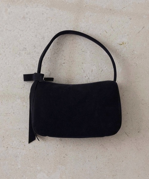 EFOLE（エフォル）の「Velor ribbon oneshoulder bag/ベロア リボン ワンショルダー バッグ（ショルダーバッグ・レディース・ブラック/チャコールグレー・FREE）」の16枚目の写真
