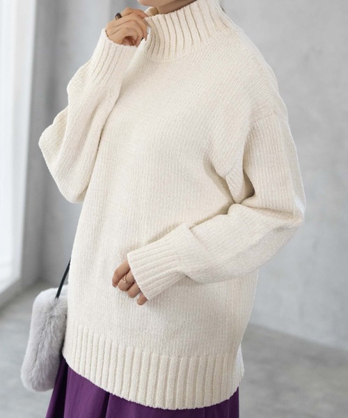 HusHusH モールハイネックニットプルオーバー（ニット/セーター